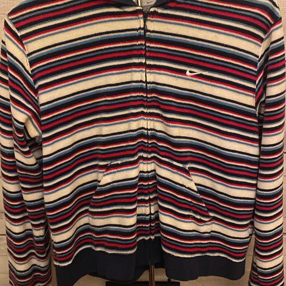 Nike Vintage Multicolor Striped Full-Zip Hoodie
